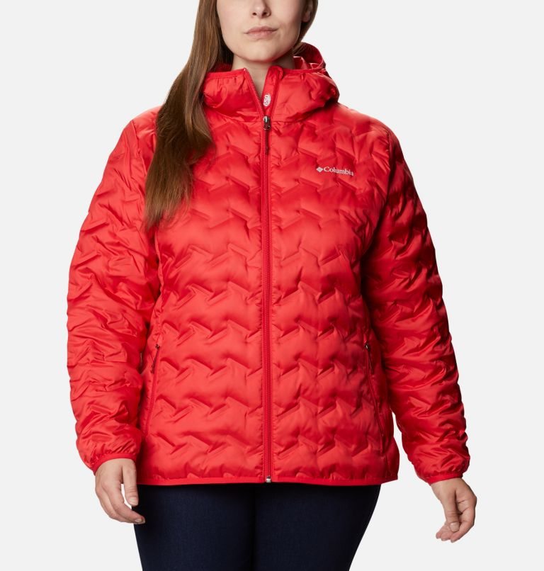 Columbia Delta Ridge Hette Dunjakker Dame Rød | Plus Size 24309A